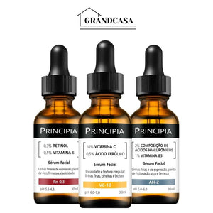 Principia Kit Rejuvenescedor Essencial Trio Sérum Vitamina C + Retinol + Ácido Hialurônico
