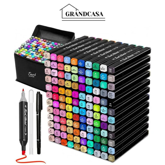 Kit de Canetas Profissionais com Base em Pé e Pontas Duplas, 120 Peças, Tommax