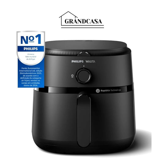 Fritadeira Airfryer Série 1000 XL, Philips Walita, 6,2 litros, Tecnologia RapidAir, Preta, 2 anos de garantia