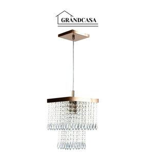 Lustre Pendente De Cristal Acrílico Marrycrilic Cobre