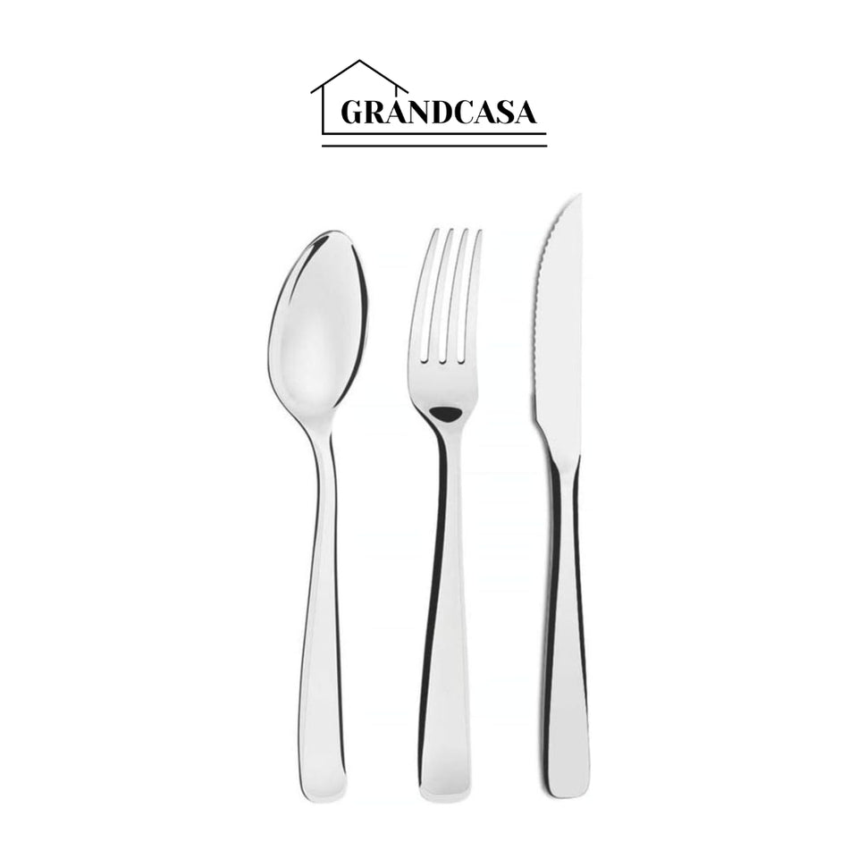 Faqueiro Aço Inox com Faca para Churrasco 72 Peças Tramontina Pacific Prata