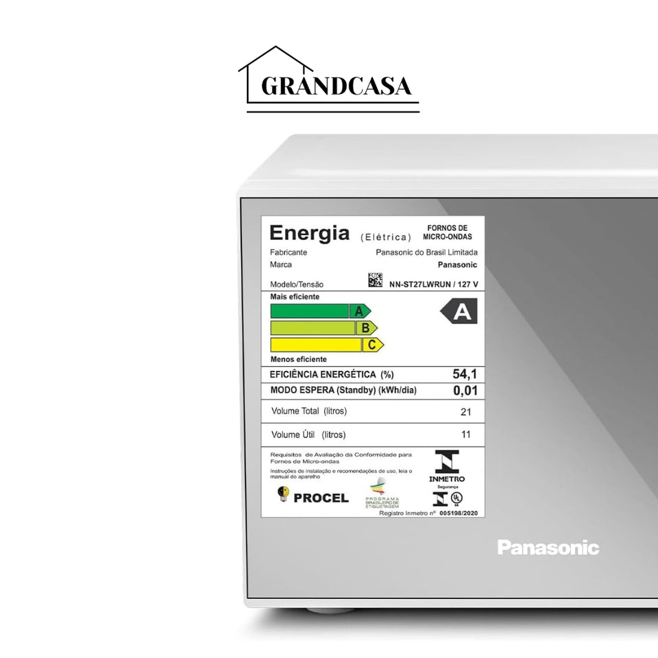 Panasonic Micro-ondas 21L Branco Espelhado