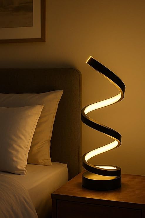 Abajur Espiral Luminária De Mesa Moderno LED Design Contemporâneo Luz Frio/Quente Bivolt