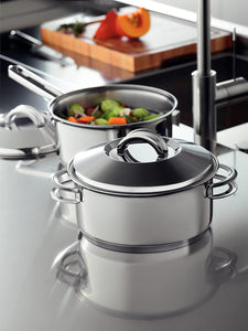 Jogo de Panelas Tramontina Solar em Aço Inox com Fundo Triplo e Tampas de Inox 6 Peças