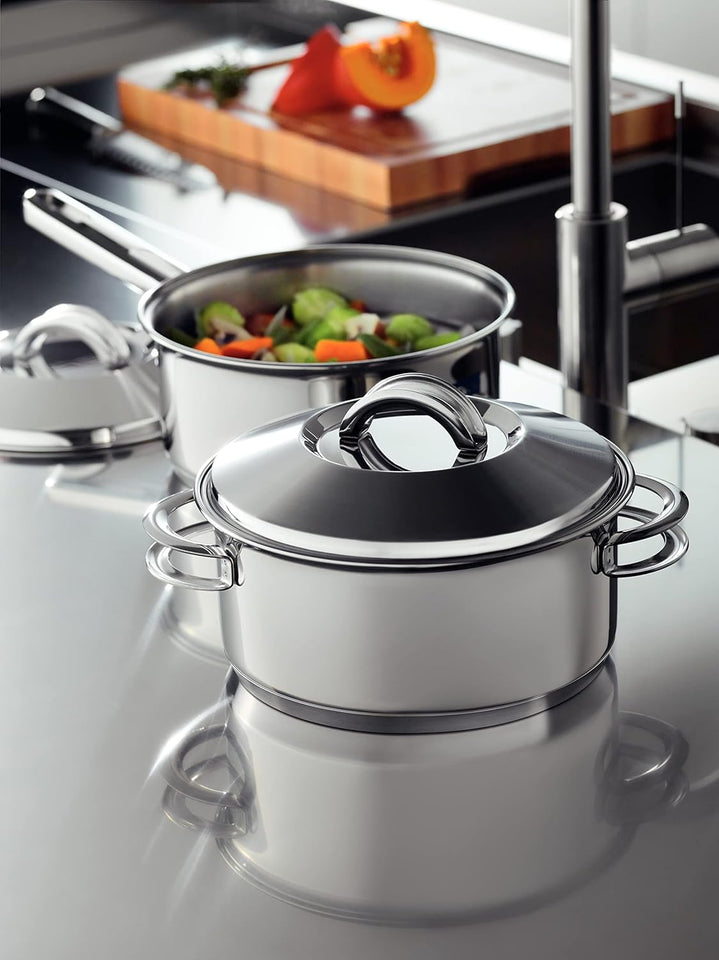 Jogo de Panelas Tramontina Solar em Aço Inox com Fundo Triplo e Tampas de Inox 6 Peças